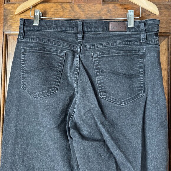 Lee Black Relaxed Fit Straight Leg Jeans Size 14 Short - Picture 8 of 12